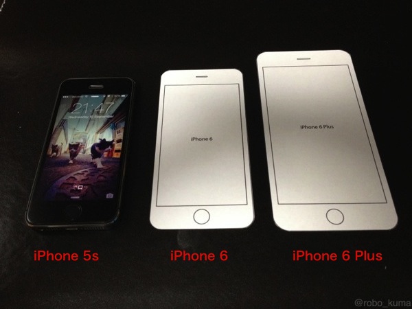 iPhone 6、iPhone 6 Plus の大きさをペーパークラフトで確認。