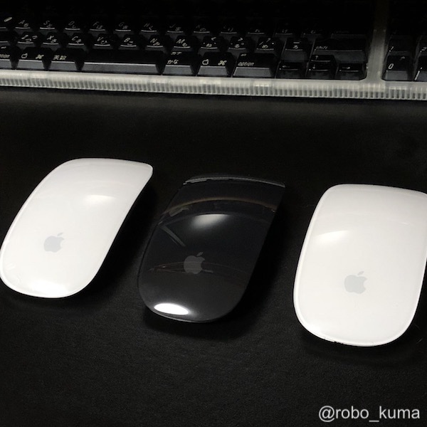 Magic Mouse 2 スペースグレイ。ツルツルピカピカなマウスです。