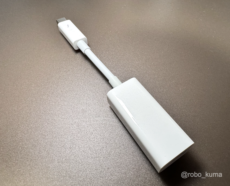 「Apple Thunderbolt – ギガビットEthernetアダプタ（Thunderbolt 2）」が壊れました。9年間つかえて満足。