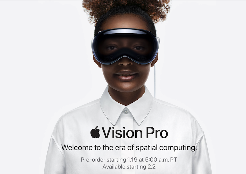 Apple、空間コンピュータ「Apple Vision Pro」の米国発売を2月2日と発表。予約開始は1月19日より。