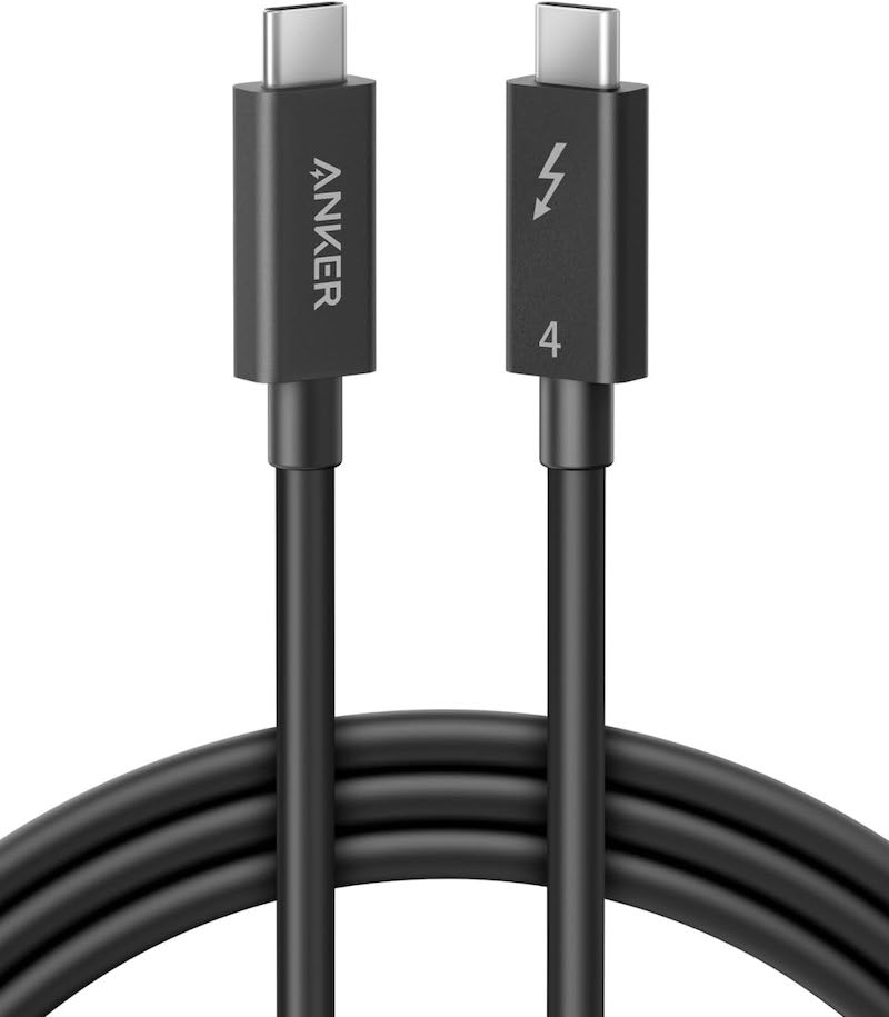 Anker、2ｍのThunderbolt 4対応ケーブル「Anker USB-C ＆ USB-C ケーブル Thunderbolt 4 (100W, 40Gbps) 2.0m A8489」の発売開始。